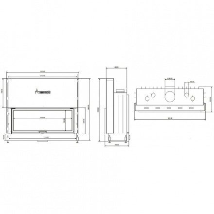 Каминная топка A. CAMINETTI FLAT 150X50