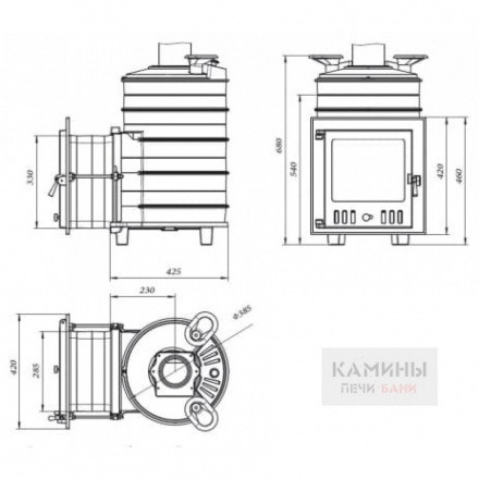 Печь для бани Искандер 25 (M) в сетке чугун
