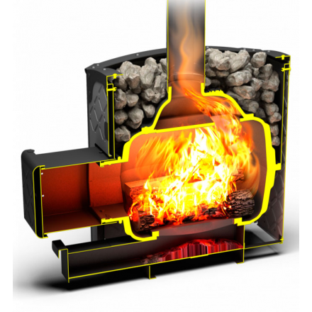 Печь для бани Теплодар Былина-сетка-18Ч Панорама (1.2) (без дверцы)