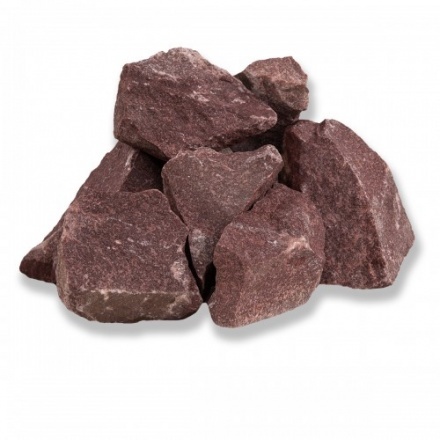Камни для бани Малиновый кварцит колотый 20 кг, крупный (70-140мм)