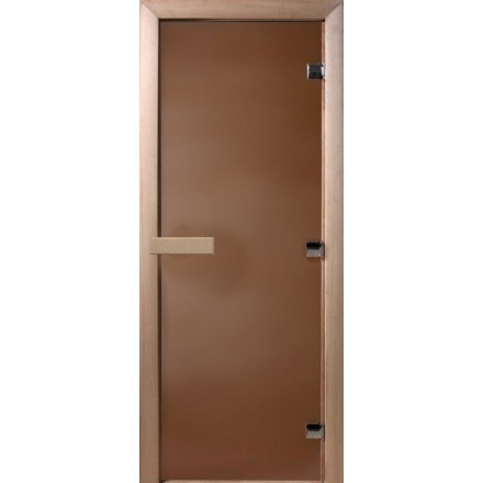 Дверь для бани Doorwood Теплая ночь 1700x700 мм (коробка листва, стекло 8 мм, 3 петли)