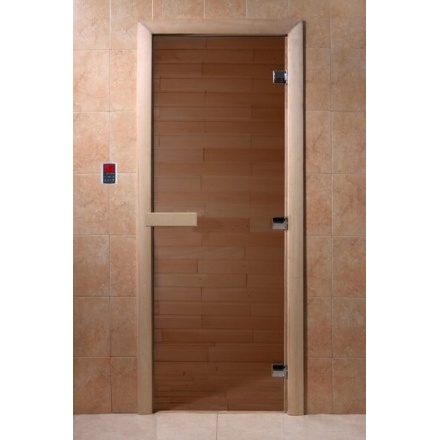 Дверь для бани Doorwood Теплый день 1800x700 (стекло 8 мм, 3 петли)