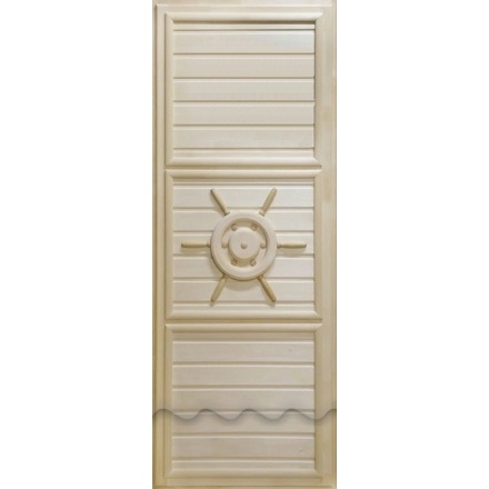 Дверь деревянная для бани DoorWood Штурвал 1840x740 без иллюминатора Эконом