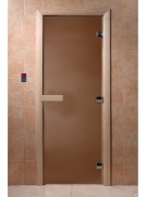 Дверь для бани стеклянная Doorwood Теплое утро 1900x700 б/ц матовое (стекло 8 мм, 3 петли)