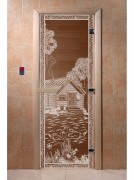 Дверь для бани Doorwood Бронза 1900x700 (стекло 10 мм, 3 петли)