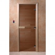 Дверь для бани Fireway 1800x700 мм осина, бронза прозрачная (стекло 8 мм, 3 петли)
