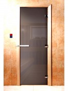 Дверь для сауны Doorwood Сумерки Графит прозрачный 1900x700 (стекло 8 мм, 3 петли)