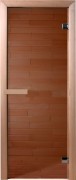 Стеклянная дверь в баню Fireway бронза мат 1900*700