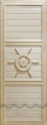 Дверь деревянная для бани DoorWood Штурвал 1840x740 без иллюминатора Эконом